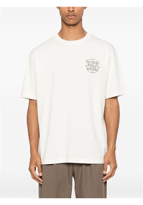 T-shirt con ricamo in bianco Drole de monsieur - uomo DROLE DE MONSIEUR | TS259CO134OW